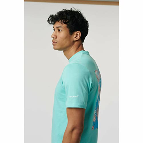 McLaren F1 Men's Miami Palm Graphic T-Shirt Aqua Sky