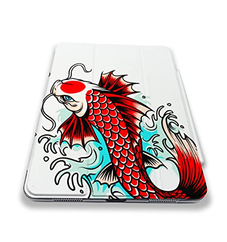 Cute Kawaii Japanese Fish Koi Pattern Case Compatible with All Generations iPad Air Pro Mini 5 6 11 inch 12.9 10.9 10.2 9.7 7.9 Plastic Fabric Cover Slim Smart Stand SN977 (8.3" Mini 6th gen)