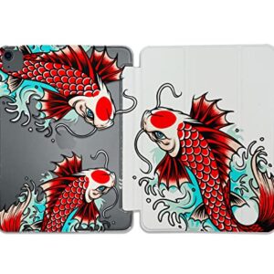 Cute Kawaii Japanese Fish Koi Pattern Case Compatible with All Generations iPad Air Pro Mini 5 6 11 inch 12.9 10.9 10.2 9.7 7.9 Plastic Fabric Cover Slim Smart Stand SN977 (8.3" Mini 6th gen)