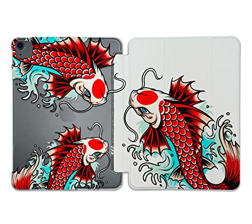 Cute Kawaii Japanese Fish Koi Pattern Case Compatible with All Generations iPad Air Pro Mini 5 6 11 inch 12.9 10.9 10.2 9.7 7.9 Plastic Fabric Cover Slim Smart Stand SN977 (8.3" Mini 6th gen)