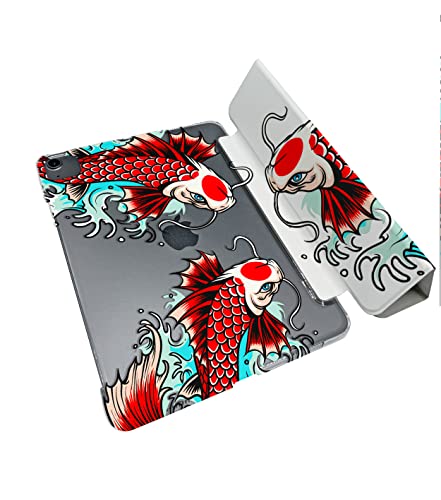 Cute Kawaii Japanese Fish Koi Pattern Case Compatible with All Generations iPad Air Pro Mini 5 6 11 inch 12.9 10.9 10.2 9.7 7.9 Plastic Fabric Cover Slim Smart Stand SN977 (8.3" Mini 6th gen)