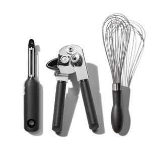 oxo good grips stainless steel essential 3-piece kitchen gadget set