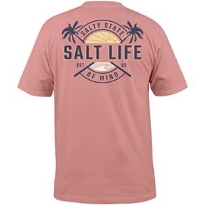 salt life mens first light short sleeve classic fit shirt, pink clay, x-large