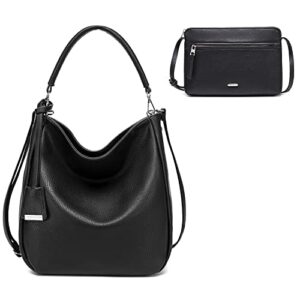 davidjones faux leather hobo purse and wallet set for women top zip crossbody small bags
