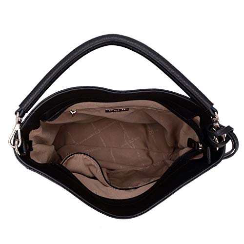 DAVIDJONES Faux Leather Hobo Purse and Wallet set for women Quilted Shoulder Bag