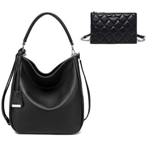 davidjones faux leather hobo purse and wallet set for women quilted top zip crossbody bag