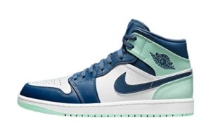 jordan mens air 1 mid 554724 413 blue mint - size 10.5