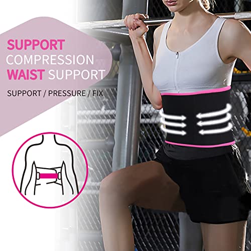 LUMDERIO Waist Trimmer for Women and Men, Neoprene Sports Sweat Band Waist Trainer Sauna Belt Band Belly Stomach Wrap for Workout (Size L (Large))