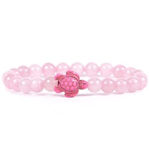 fahlo sea turtle tracking bracelet, elastic, supports the sea turtle conservancy, one size fits most for men and women (coral reef pink)
