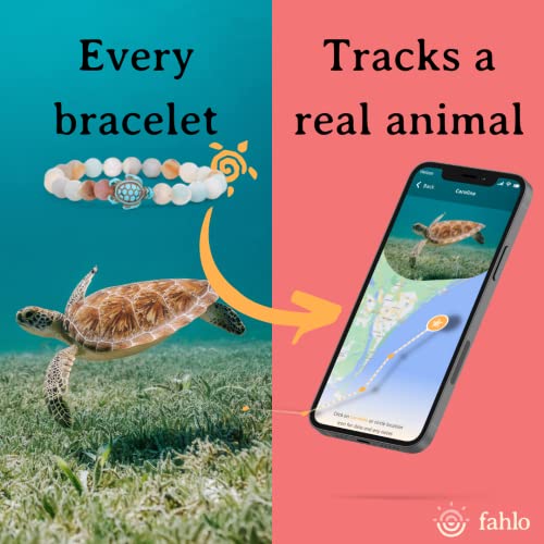 Fahlo Sea Turtle Tracking Bracelet, Elastic, Supports The Sea Turtle Conservancy, one Size fits Most for Men and Women (Coral Reef Pink)