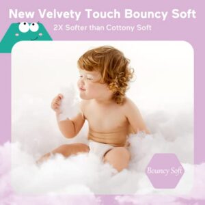 Babycozy Boucy Soft Newborn Diapers for Sensitive Skin, Hypoallergenic Disposable Diapers, Plain White Diapers Without Chlorine, Soft Diapers for Baby&Infant&Preemie, Size 1(8-14lb) 148 Count