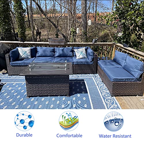 TECOSARA Patio Cushion Covers for 5 Pcs Patio Furniture Sets, 10 Covers for Seat and Back, Water Repellent Outside Cushion Covers Replacement