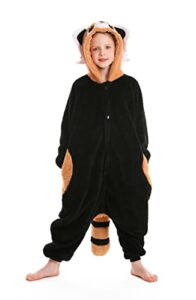 atoz onesie for kids, animal pajamas halloween cosplay costume for girls boys, raccoon 2-3t