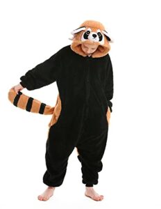 cuteon raccoon onesie for girls boys animal costume halloween christmas for height 130cm