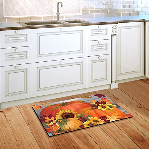 Briarwood Lane Autumn Pumpkin Trio Doormat Sunflowers Fall 30" x 18"