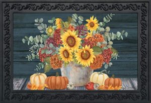 briarwood lane sunflowers and hydrangeas fall doormat floral pumpkins 30" x 18"