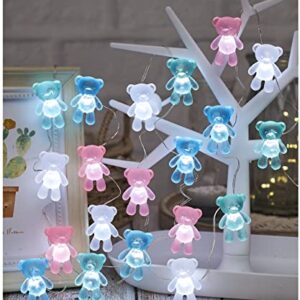 U.I STATION Teddy Bear Decor String Lights, Fairy Theme Decorations Lights for Party Decorations, 8.5ft 20 LEDs with Battery & USB Plug in for Christmas Bathroom Bedroom Camping Wedding Birthday Gift