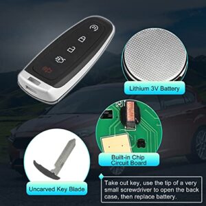 X AUTOHAUX 315MHz M3N5WY8609 Replacement Smart Proximity Keyless Entry Remote Key Fob for Ford Edge Explorer 2011-2015 for Lincoln MKS MKT MKX Navigator 5 Buttons with Door Key