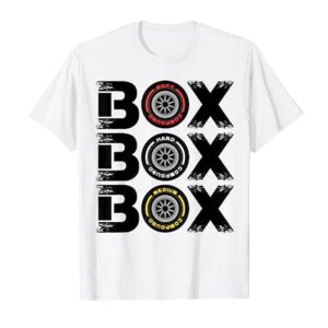 Box Box Box F1 Tyre Compound V2 Design Car Lover T-Shirt