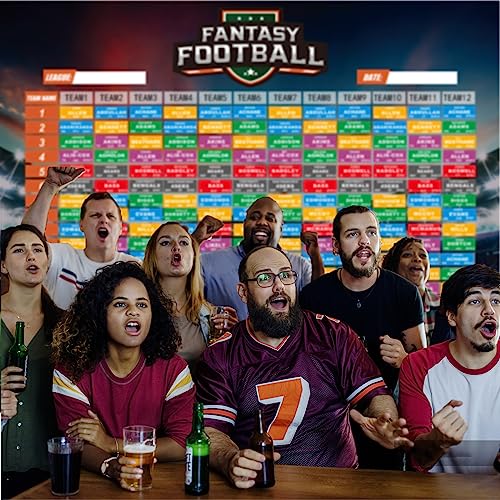 2023-2024 Fantasy Football Draft Board Kits with 12 Team 20 Round 500+Player Labels and Blank Labels Including 2023 Top Rookie and Schedule