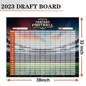 2023-2024 Fantasy Football Draft Board Kits with 12 Team 20 Round 500+Player Labels and Blank Labels Including 2023 Top Rookie and Schedule