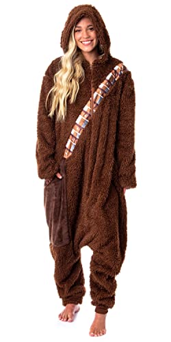 Star Wars Adult Chewbacca Chewie Kigurumi Costume Union Suit Pajama for Men and Women (2X-Large/3X-Large) Brown