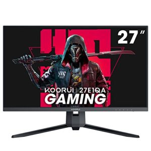 koorui 27 inch qhd gaming monitor 144 hz, va, 1ms, dci-p3 90% color gamut, adaptive sync, (2560x1440, hdmi, displayport) black