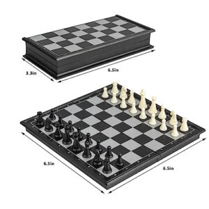 ZeJlo Mini Chess Set, 6.5" Portable Folding Chess Board Magnetic Travel Chess Set for Kids and Adults