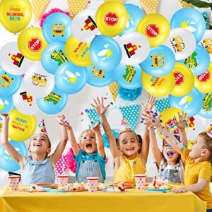 40 Pieces Back To School Party Decorations Balloons Yellow School Bus Latex Balloon Welcome Back To School First Day of School Balloons For Kids Birthday School Party Supplies(School Bus Style)