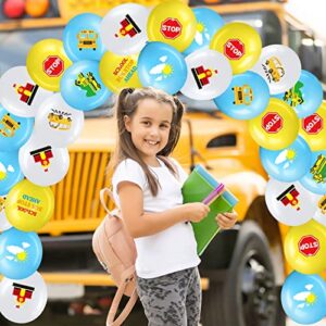 40 Pieces Back To School Party Decorations Balloons Yellow School Bus Latex Balloon Welcome Back To School First Day of School Balloons For Kids Birthday School Party Supplies(School Bus Style)