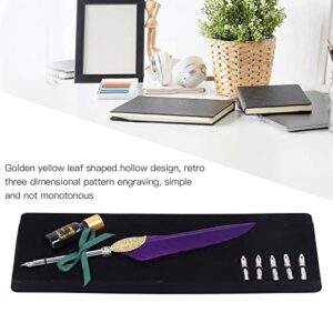 Shanrya Calligraphy Pen Set Retro Delicate Texture Exquisite Design Goose Pen Set with Metal Tip for Home Office School