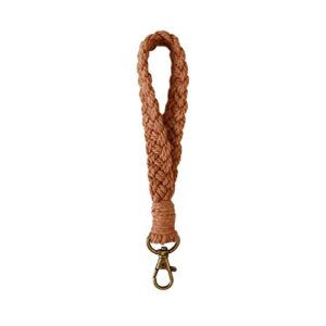 Poagoep Macrame Boho Keychain Bracelet Handmade Wristlet Keychain Keyring Holder Wrist Lanyard for Women（2）