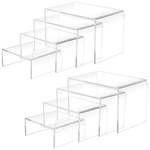 8pcs acrylic display risers(6",5",4"3") clear product stand,cupcakes holder dessert display transparent showcase stands, candy bar risers, acrylic lifts display for figures