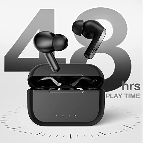 FEANS A3 True Wireless Earbuds Bluetooth 5.3 Headphones Noise Cancelling Waterproof Stereo Earphones with Microphone in-Ear Touch Control Headset with Deep Bass for iPhone, Android (Black)