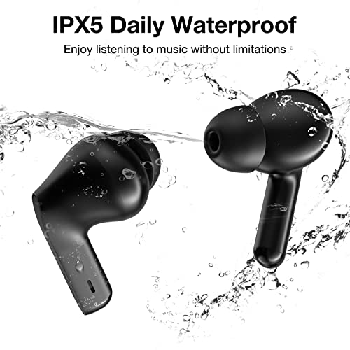 FEANS A3 True Wireless Earbuds Bluetooth 5.3 Headphones Noise Cancelling Waterproof Stereo Earphones with Microphone in-Ear Touch Control Headset with Deep Bass for iPhone, Android (Black)