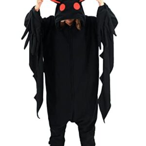 Mothman Halloween Onesie Adult Pajamas Cosplay Animal Homewear Sleepwear Jumpsuit Costume for Women Men