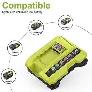 energup 40V 6500mAh Replacement Ryobi 40V Lithium Battery and Charger Kit for Ryobi 40-Volt Battery OP4040 OP4026 OP4030 OP4050 OP4060A Ryobi 40V Battery with a OP401 Ryobi 40V Charger