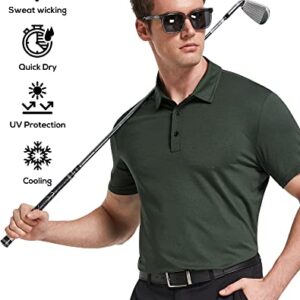 TELALEO 5 Pack Mens Polo Shirts Quick Dry Short Sleeve Golf T Shirt Performance Moisture Wicking Casual Workout SetB L