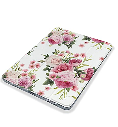 Cute Pink Roses Bouquet Flower case Compatible with iPad Mini Air Pro 7.9 8.3 9.7 10.2 10.9 11 12.9 inch Pattern Cover New 2022 2021 Trifold Stand 3 4 5 6 7 8 9 Generation 467 (10.2" 7/8/9 gen)