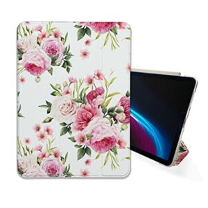 Cute Pink Roses Bouquet Flower case Compatible with iPad Mini Air Pro 7.9 8.3 9.7 10.2 10.9 11 12.9 inch Pattern Cover New 2022 2021 Trifold Stand 3 4 5 6 7 8 9 Generation 467 (10.2" 7/8/9 gen)