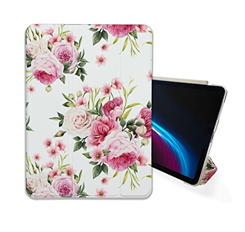 Cute Pink Roses Bouquet Flower case Compatible with iPad Mini Air Pro 7.9 8.3 9.7 10.2 10.9 11 12.9 inch Pattern Cover New 2022 2021 Trifold Stand 3 4 5 6 7 8 9 Generation 467 (10.2" 7/8/9 gen)