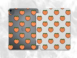 kawaii peaches cute fruit case compatible with ipad mini air pro 7.9 8.3 9.7 10.2 10.9 11 12.9 inch pattern cover new 2022 2021 trifold stand 3 4 5 6 7 8 9 generation 464 (11" pro 1/2/3 gen)