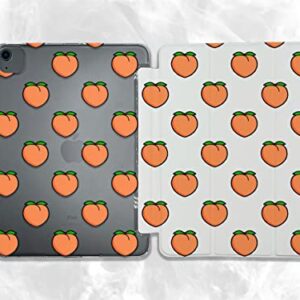 Kawaii Peaches Cute Fruit case Compatible with iPad Mini Air Pro 7.9 8.3 9.7 10.2 10.9 11 12.9 inch Pattern Cover New 2022 2021 Trifold Stand 3 4 5 6 7 8 9 Generation 464 (11" Pro 1/2/3 gen)