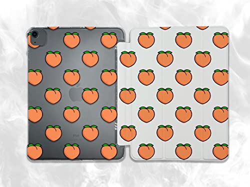 Kawaii Peaches Cute Fruit case Compatible with iPad Mini Air Pro 7.9 8.3 9.7 10.2 10.9 11 12.9 inch Pattern Cover New 2022 2021 Trifold Stand 3 4 5 6 7 8 9 Generation 464 (11" Pro 1/2/3 gen)