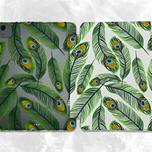 Cute Peacock Feather Art case Compatible with iPad Mini Air Pro 7.9 8.3 9.7 10.2 10.9 11 12.9 inch Pattern Cover New 2022 2021 Trifold Stand 3 4 5 6 7 8 9 Generation 483 (11" Pro 1/2/3 gen)