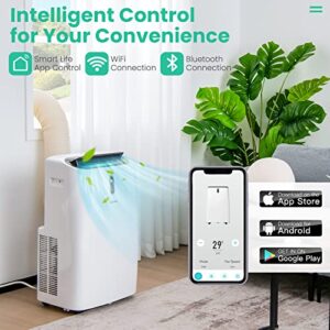 COSTWAY Portable Air Conditioner, 14000 BTU 4 in 1 AC Unit with Cool, Fan, Heat & Dehumidifier, Alexa Voice-Enabled Air Cooler with WiFi Smart App Control, LED Display, 24H Timer, Cools up to 700 Sq. Ft (14000BTU)