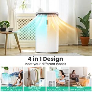 COSTWAY Portable Air Conditioner, 14000 BTU 4 in 1 AC Unit with Cool, Fan, Heat & Dehumidifier, Alexa Voice-Enabled Air Cooler with WiFi Smart App Control, LED Display, 24H Timer, Cools up to 700 Sq. Ft (14000BTU)