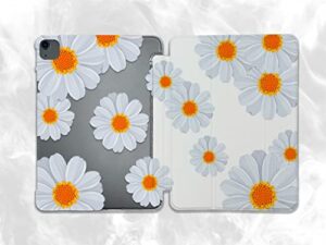 kawaii chamomile flower cute case compatible with ipad mini air pro 7.9 8.3 9.7 10.2 10.9 11 12.9 inch pattern cover new 2022 2021 trifold stand 3 4 5 6 7 8 9 generation 490 (11" pro 1/2/3 gen)