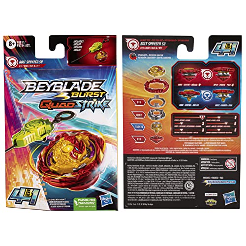 BEYBLADE Burst QuadStrike Bolt Spryzen S8 Spinning Top Starter Pack, Balance/Attack Type Battling Game with Launcher, Kids Toy Set