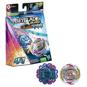 beyblade burst quadstrike gambit dragon d8 and ambush achilles a8 spinning top dual pack, 2 battling game top toy for kids ages 8 and up